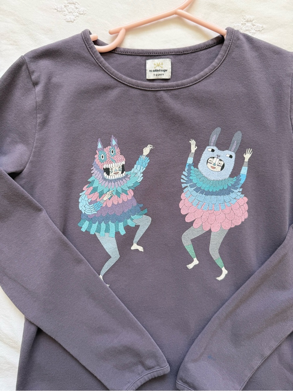 No Added Sugar Purple Long Sleeve Graphic Tee Size 7-8 Years